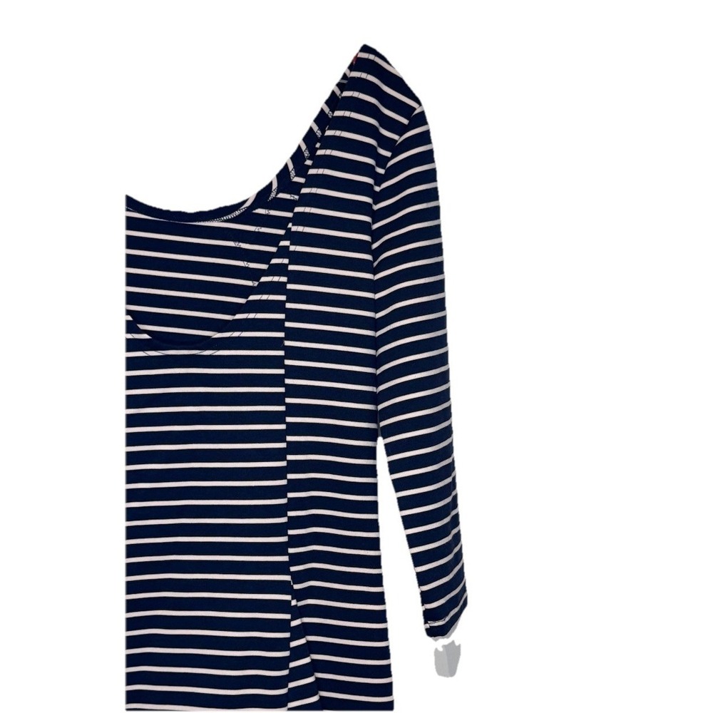 Free People Women's Dress Nautical Knotty Jersey Knit Striped Blue White Large‎ - Picture 6 of 9